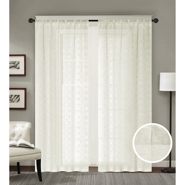 RT Designer Collection Laura Textured Sheer Rod Pocket Luxurious Modern Design C