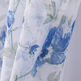 RT Designers Collection Meadow Grommet Metallic Sheer Printed Doily Curtain Panel Pair 36" x 84" Blue