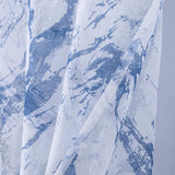 RT Designers Collection Marble Grommet Metallic Sheer Printed Doily Curtain Panel Pair 36" x 84" Blue