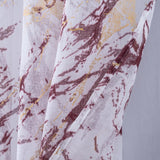 RT Designers Collection Marble Grommet Metallic Sheer Printed Doily Curtain Panel Pair 36" x 84" Red