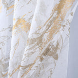 RT Designers Collection Marble Grommet Metallic Sheer Printed Doily Curtain Panel Pair 36" x 84" Taupe