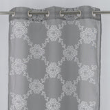 RT Designer Collection Sheryl 2 Pack Embroidered Dorly Luxurious Decorative Grommet Curtain Panel 36" x 96" Grey