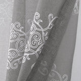 RT Designer Collection Sheryl 2 Pack Embroidered Dorly Luxurious Decorative Grommet Curtain Panel 36" x 96" Grey