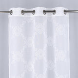 RT Designer Collection Sheryl 2 Pack Embroidered Dorly Luxurious Decorative Grommet Curtain Panel 36" x 96" White