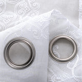 RT Designer Collection Sheryl 2 Pack Embroidered Dorly Luxurious Decorative Grommet Curtain Panel 36" x 96" White