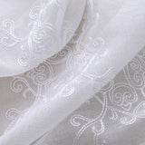 RT Designer Collection Sheryl 2 Pack Embroidered Dorly Luxurious Decorative Grommet Curtain Panel 36" x 96" White