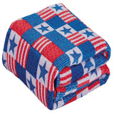 Plazatex Patriotic Patchwork Micro plush Decorative All Season Blue Color 50" X 60" Throw Blanket