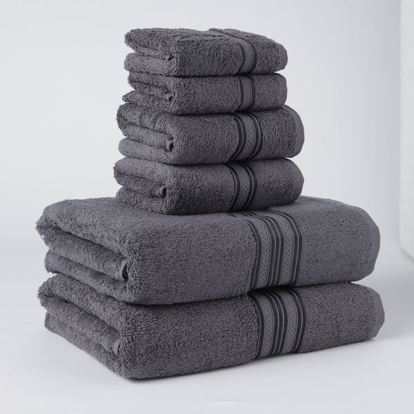Plazatex All Season Towel Set Soft and Absorbent Fabric for Bathroom Needs 6 Pie