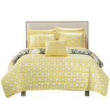 Chic Home Madrid Mirador Soft Medallion Reversible Bed In A Bag 8 Pieces Quilt Set Yellow