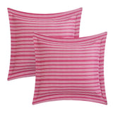 Chic Home Tristan Contemporary Bohemian Inspired Striped Print Geometric Pattern Bedding Reversible Quilt Cover Set - Decorative Pillows Shams Included - Fuchsia