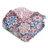 Chic Home Aspen Bohemian Inspired Contemporary Geometric Pattern Print Bedding Reversible Quilt Cover Set - Embroidered Decorative Pillow Shams Included - Pink