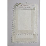 RT Designers Collection Adriano 2 Pieces Premium Cotton Anti Skid Bath Rug Set Ivory