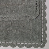 RT Designers Collection Adamo 2 Pieces Premium Cotton Anti Skid Bath Rug Set Grey