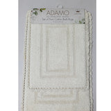 RT Designers Collection Adamo 2 Pieces Premium Cotton Anti Skid Bath Rug Set Ivory
