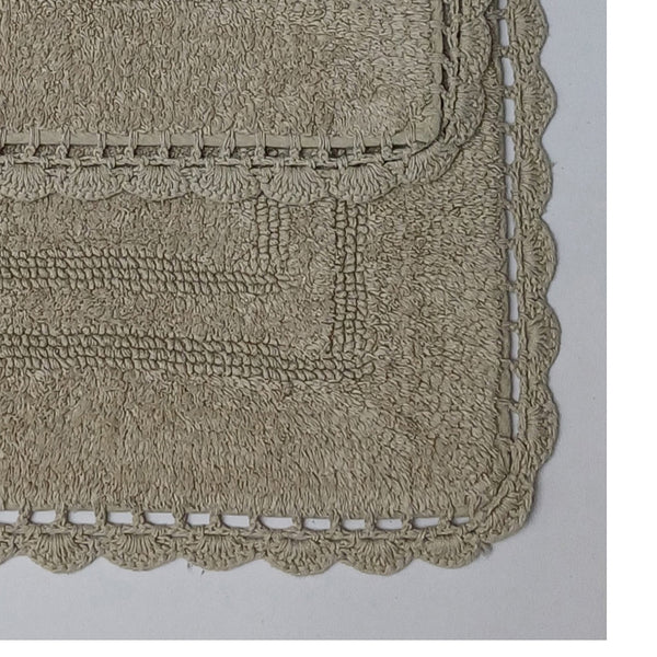 RT Designers Collection Adamo 2 Pieces Premium Cotton Anti Skid Bath Rug Set Tau
