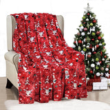 Plazatex Red Santa Micro plush Decorative All Season Red Color 50" X 60" Throw Blanket