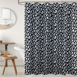 RT Designers Collection 90GSM Peva Glit Printed Leopard Shower Curtain 70" x 72" Black