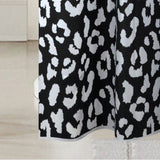 RT Designers Collection 90GSM Peva Glit Printed Leopard Shower Curtain 70" x 72" Black