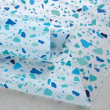 RT Designers Collection 90GSM Peva Glit Printed Terrazzo Shower Curtain 70" x 72" Blue