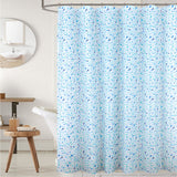 RT Designers Collection 90GSM Peva Glit Printed Terrazzo 13 Piece Shower Curtain Set 70" x 72" Blue