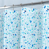 RT Designers Collection 90GSM Peva Glit Printed Terrazzo 13 Piece Shower Curtain Set 70" x 72" Blue