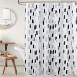 RT Designers Collection 90 GSM Printed Peva Glit Brush Stroke Shower Curtain 70" x 72" Grey