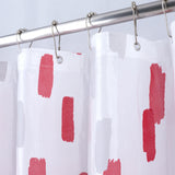 RT Designers Collection 90 GSM Printed Peva Glit Brush Stroke 13 Piece Shower Curtain Set 70" x 72" Red