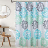 RT Designers Collection 90GSM Peva Glit Printed Marigold 13 Piece Shower Curtain Set 70" x 72" Seafoam