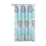 RT Designers Collection 90GSM Peva Glit Printed Marigold 13 Piece Shower Curtain Set 70" x 72" Seafoam