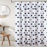 RT Designers Collection 90GSM Peva Glit Printed Tiles 13 Piece Shower Curtain Set 70" x 72" Tan