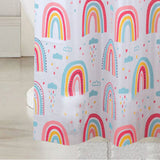 RT Designers Collection 90GSM Peva Glit Printed Rainbow Shower Curtain 70" x 72" Muticolor