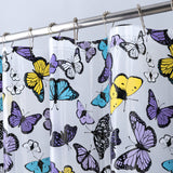 RT Designers Collection 90 GSM Printed Peva Glit Butterfly Shower Curtain 70" x 72" Muticolor