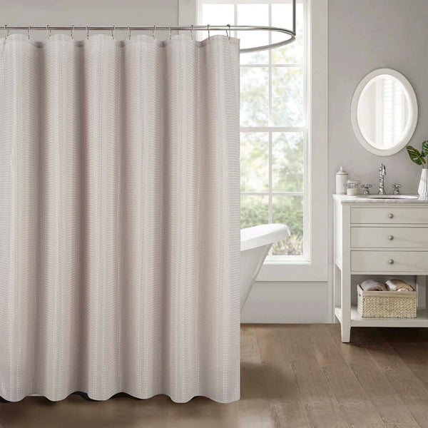 RT Designer Collection Bento Waffle Jacquard Shower Curtain 70" x 72" Taupe