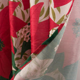RT Designers Collection Christmas Flower Poinsettia Slub Shower Curtain 70" x 72" Red