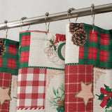 RT Designers Collection Christmas Patch Slub Shower Curtain 70" x 72" White/Red/Green