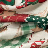 RT Designers Collection Christmas Patch Slub Shower Curtain 70" x 72" White/Red/Green