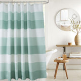 Olivia Gray Glamor Fade-resistant Striped Waffle Jacquard Shower Curtain with 12 Reinforced Stitched Buttonholes - 70-inch x 72-inch