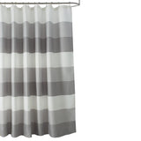 Olivia Gray Glamor Fade-resistant Striped Waffle Jacquard Shower Curtain with 12 Reinforced Stitched Buttonholes - 70-inch x 72-inch