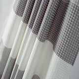 Olivia Gray Glamor Fade-resistant Striped Waffle Jacquard Shower Curtain with 12 Reinforced Stitched Buttonholes - 70-inch x 72-inch