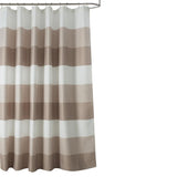 Olivia Gray Glamor Fade-resistant Striped Waffle Jacquard Shower Curtain with 12 Reinforced Stitched Buttonholes - 70-inch x 72-inch