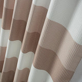 Olivia Gray Glamor Fade-resistant Striped Waffle Jacquard Shower Curtain with 12 Reinforced Stitched Buttonholes - 70-inch x 72-inch