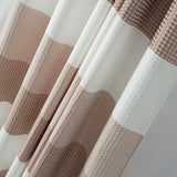 Olivia Gray Glamor Fade-resistant Striped Waffle Jacquard Shower Curtain with 12 Reinforced Stitched Buttonholes - 70-inch x 72-inch