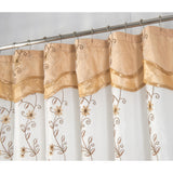 Priscilla Embroidered Shower Curtain With Double Valance by RT Designers Collection