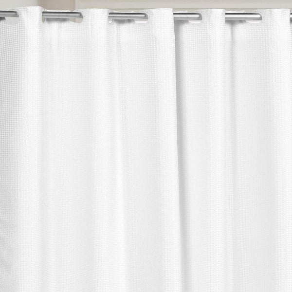 Carnation Home Fashions Pre Hooked T Waffle Weave Fabric Shower Curtain - 70x75