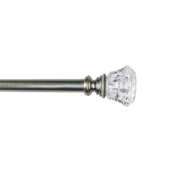 Versailles Scencillo Tulip Steel Heavy Duty Curtain Rod Set for Windows Brushed