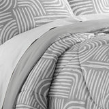 Shavel 100% Polyester Luxury Seersucker Brushstrokes Comforter Set with Pillowshams Gray