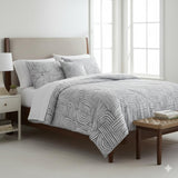 Shavel 100% Polyester Luxury Seersucker Brushstrokes Comforter Set with Pillowshams Gray