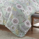 Shavel 100% Polyester Luxury Seersucker Wildflowers Comforter Set With Pillowshams Green