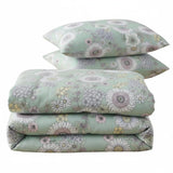 Shavel 100% Polyester Luxury Seersucker Wildflowers Comforter Set With Pillowshams Green