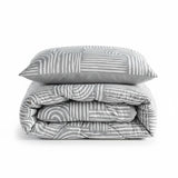 Shavel 100% Polyester Luxury Seersucker Brushstrokes Comforter Set with Pillowshams Gray